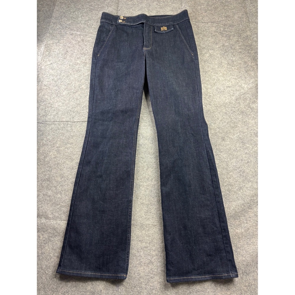White House Black Market High Rise Boot Sculpt Jeans Dark Wash Indigo 8